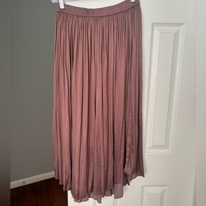 Current Air Pleated Rose Gold maxi skirt